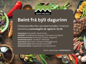 Beint frá býli dagurinn á tveimur stöðum á Suðurlandi, sunnudaginn 18. ágúst